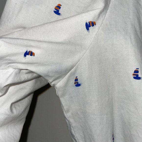 Vivienne Hu Cotton Button Shirt Dress Boat Print with Tie Size M - Picture 13 of 16